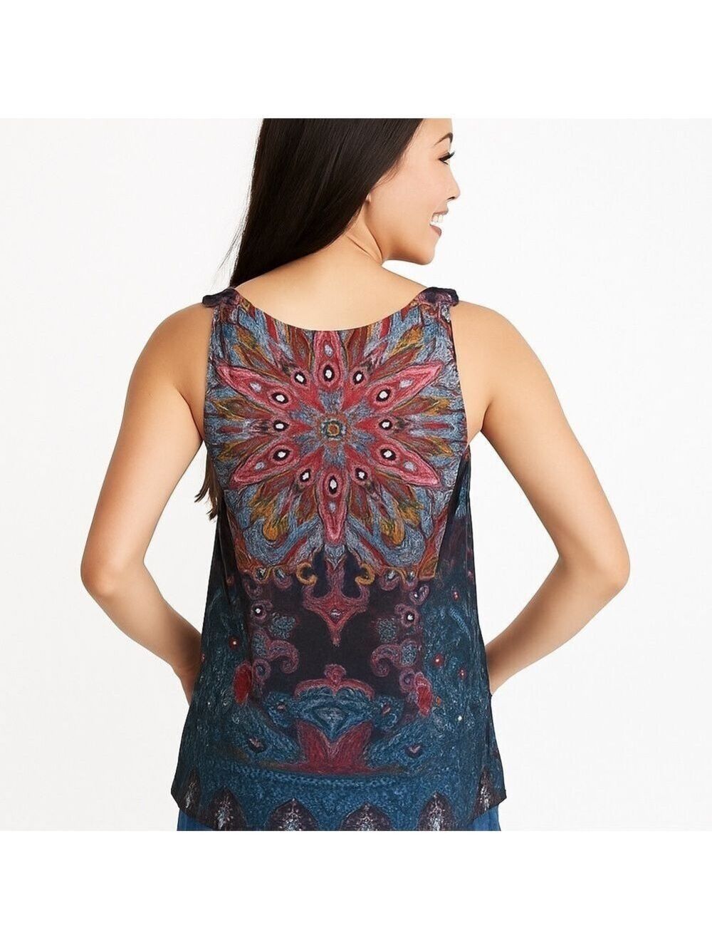 J.T.B. Fun Ruffled Colorful Tank Top Size Small - Picture 2 of 7